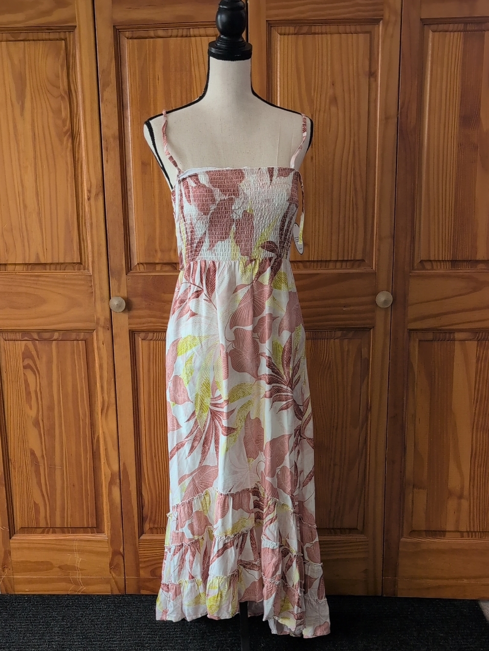 Soma Blush Pink Floral Maxi Sundress NWT M          M487